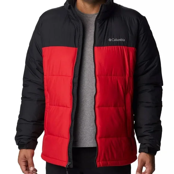 Columbia Men's Red Pike Lake Water Resistant Puffer Zipper Jacket Size M